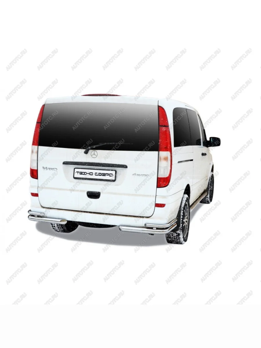 Защита заднего бампера (уголки d63,5) Техно Сфера  Mercedes-Benz  Viano ( W638,  W639), Vito ( W638,  W639) (Черный глянец)  в Самаре Самарской области