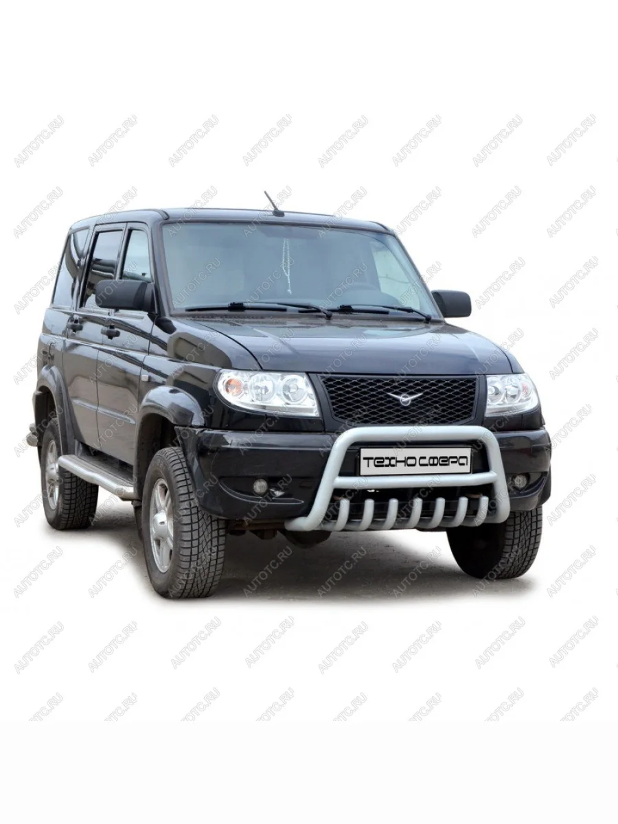 Передок (низкий с дополнительной защиты двигателя) Техно Сфера  Уаз Патриот (2005-2025) 3163 5 дв., 3163 5-дв. (Черный матовый)  в Самаре Самарской области