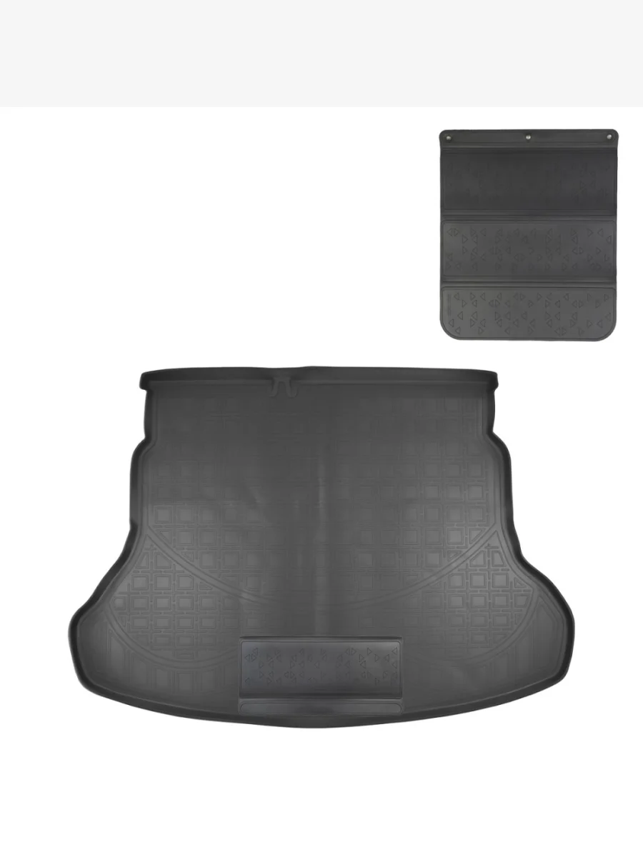 Коврики в багажное отделение с защитным фартуком Norplast Unidec Hyundai Solaris HCR седан дорестайлинг (2017-2020) (черный)  в Перми Пермском крае