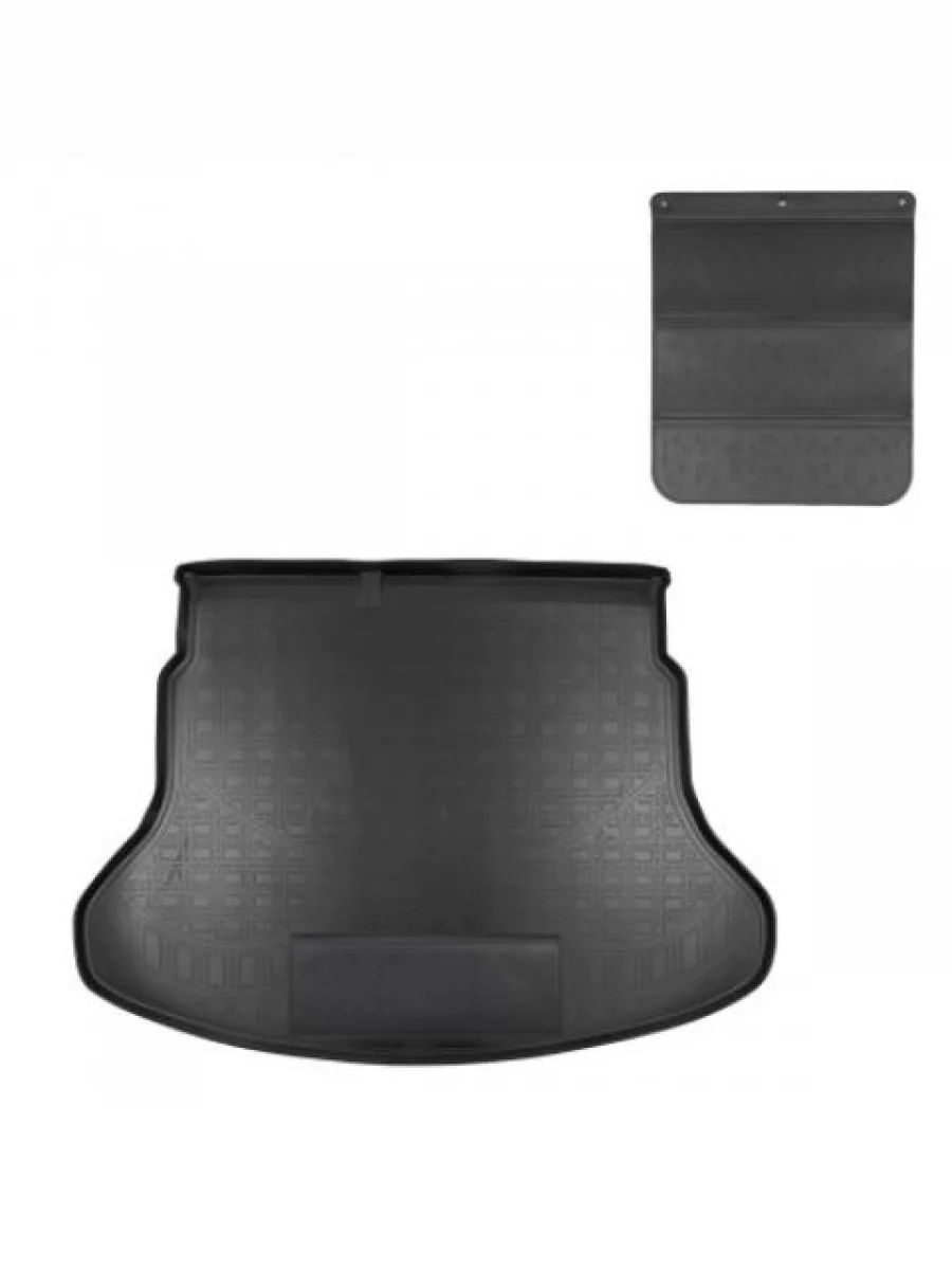 Коврик в багажное отделение с защитным фартуком Norplast Unidec KIA Rio 4 FB дорестайлинг седан (2016-2020) (черный)  в Самаре Самарской области