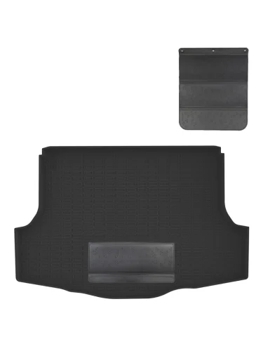 Коврик в багажное отделение с защитным фартуком (нижняя полка) Norplast Unidec SSANGYONG Tivoli Grand  1 (2021-2025) (черный)