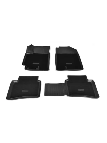 Коврики салонные комбинированные Unidec (черные) KIA Rio 4 FB дорестайлинг седан (2016-2020)