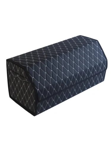 Органайзер в багажник 70х30х30см 3D экокожа черно-белый кант черный дв.ромб FOR CARS FOR CARS orgd70151