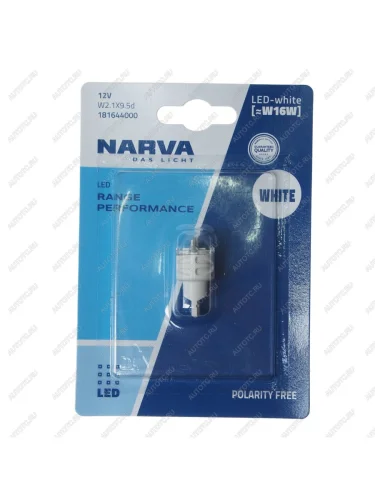 Лампа светодиодная 12V W16W W2.1x9.5d блистер LED NARVA NARVA 18164бл