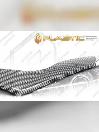 Дефлектор капота (exclusive) CA Plastic (Шелкография карбон серебро) Mitsubishi Lancer Cedia 9 CS универсал (2000-2003)