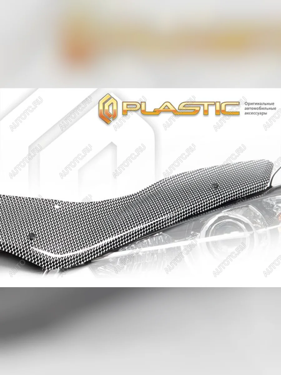 Дефлектор капота (exclusive) CA Plastic Mitsubishi Lancer Cedia 9 CS универсал (2000-2003) (Шелкография карбон серебро)  в Керчи Республика Крым