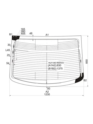 Стекло заднее (Цвет зеленый Обогрев Антенна) Hyundai i40 11-17 XYG hyu-i40 rwhx