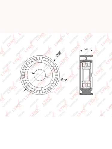 Ролик приводного ремня VW Beetle (12-15) AUDI A1 (11-14) SKODA Fabia натяжителя LYNX LYNX pb5304