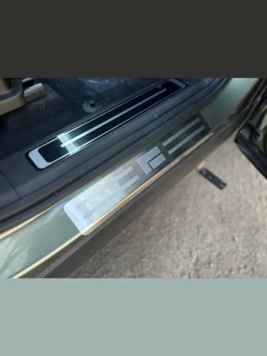 Накладки на пороги (лист шлифованный логотип с полосой) 4шт Rox 01 2024