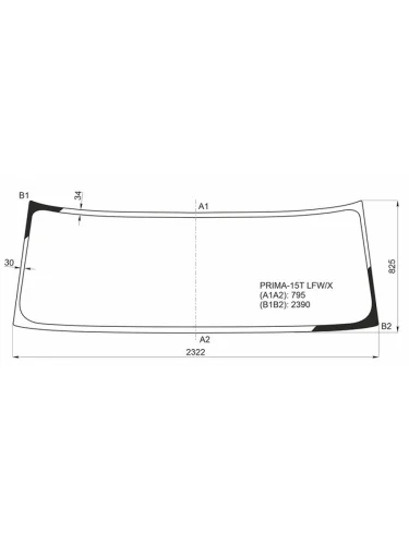 Стекло лобовое (Широкая кабина 15т.) Daewoo Prima Ultra 10-19 XYG prima-15t lfwx