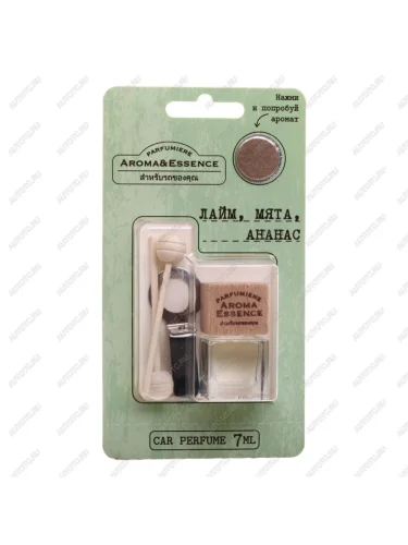 Ароматизатор на дефлектор (лайм, мята, ананас) с деревянной крышкой 7г Aroma & Essence FOUETTE FOUETTE aed-04