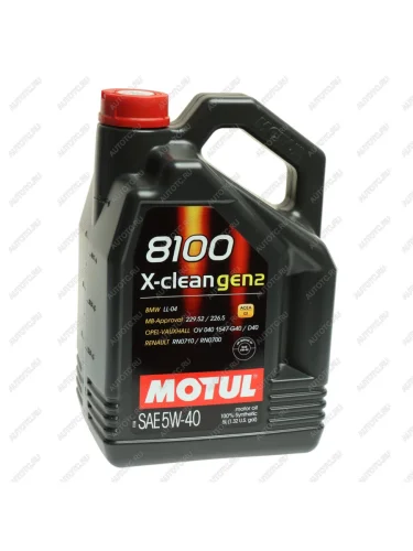 Масло моторное 8100 X-CLEAN GEN2 5W40 синт.5л MOTUL MOTUL 113222