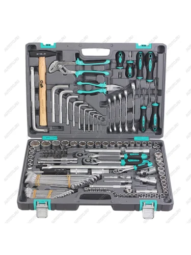 Набор инструментов 142 предмета слесарно-монтажный 14,38,12 6-ти гран. в кейсе STELS STELS 14107