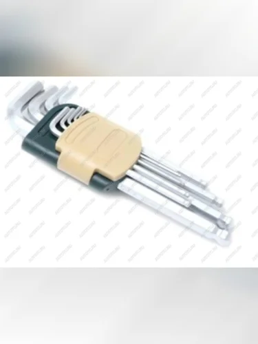 Набор ключей шестигранных 1.5-10мм Г-образных длинных с шаром 9 предметов с держателем ROCKFORCE ROCKFORCE rf-5093lb