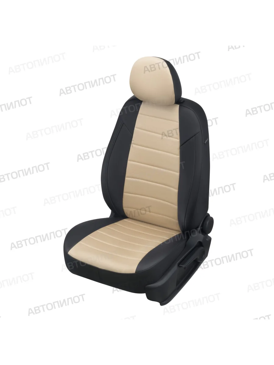 Комплект салонных чехлов (экокожа/алькантара, 40/60) Автопилот  Haval F7 (2024-2025) (черный/бежевый)  с доставкой в г. Керчь