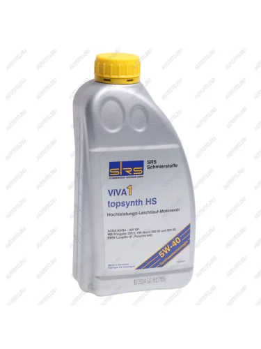Масло моторное VIVA 1 TOPSYNTH HS 5W40 синт.1л SRS SRS 4033885002360