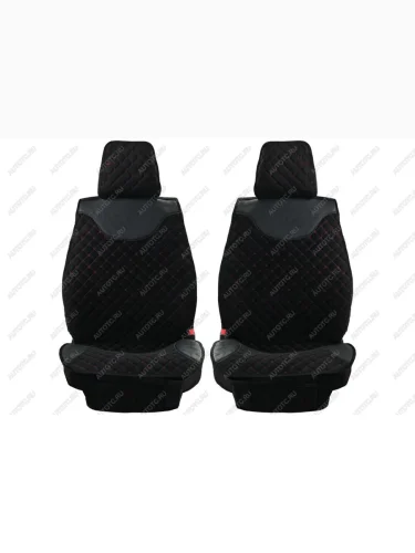 Каркасные накидки для сидений автомобиля из велюра Romb Черно-красный Seintex 317669
