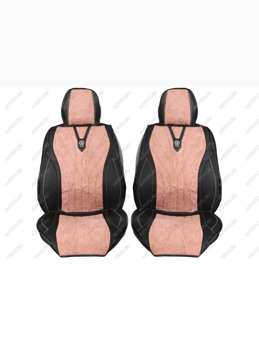 Каркасные накидки для сидений автомобиля из кожи со вставкой из ткани (Париж) Черно-красный Seintex 317957  в Воронеже Воронежской области