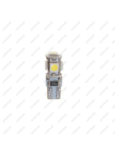Лампа светодиодная 12V W5W T10 W2.1x9.5d 6000K 5 LED с обманкой CANbus MEGAPOW ER MEGAPOWER-AUTOMOTIVE 70214w