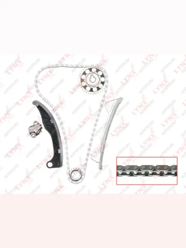 Комплект цепи ГРМ TOYOTA Yaris (05-) (1.0) (1 цепь+башмак натяж+успокоит+натяж+2 звезды) LYNX LYNX tk0034