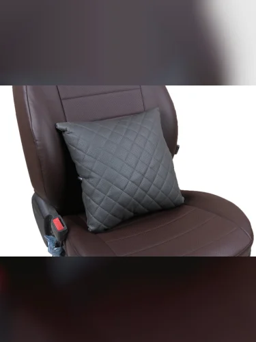 PDVA2002 Подушки в салон автомобиля (Модель №2) из экокожи РОМБТемно-серый  pdva2002