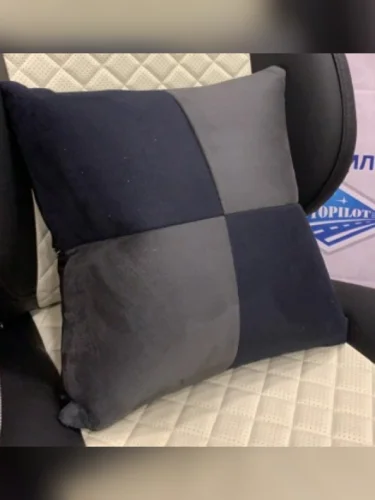 poda001002-tПодушки в салон автомобиля (Модель №1) из алькантары CLASSICЧерный + Темно-серый  poda001002-t