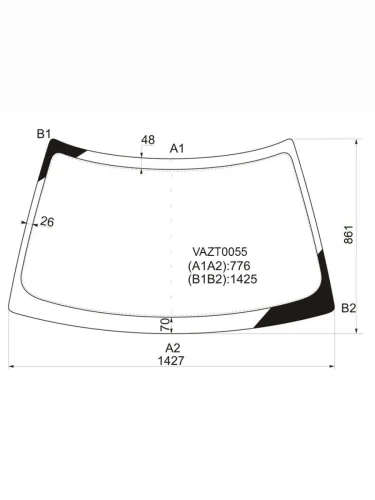 Стекло лобовое LADA 2110 95-14  2111 97-14  2112 99-09  Priora 07-18 KMK vazt0055