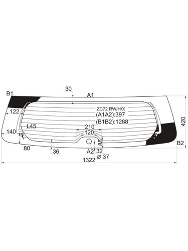 Стекло заднее (Цвет зеленый Обогрев) Suzuki Swift 10-16 XYG zc72 rwhx