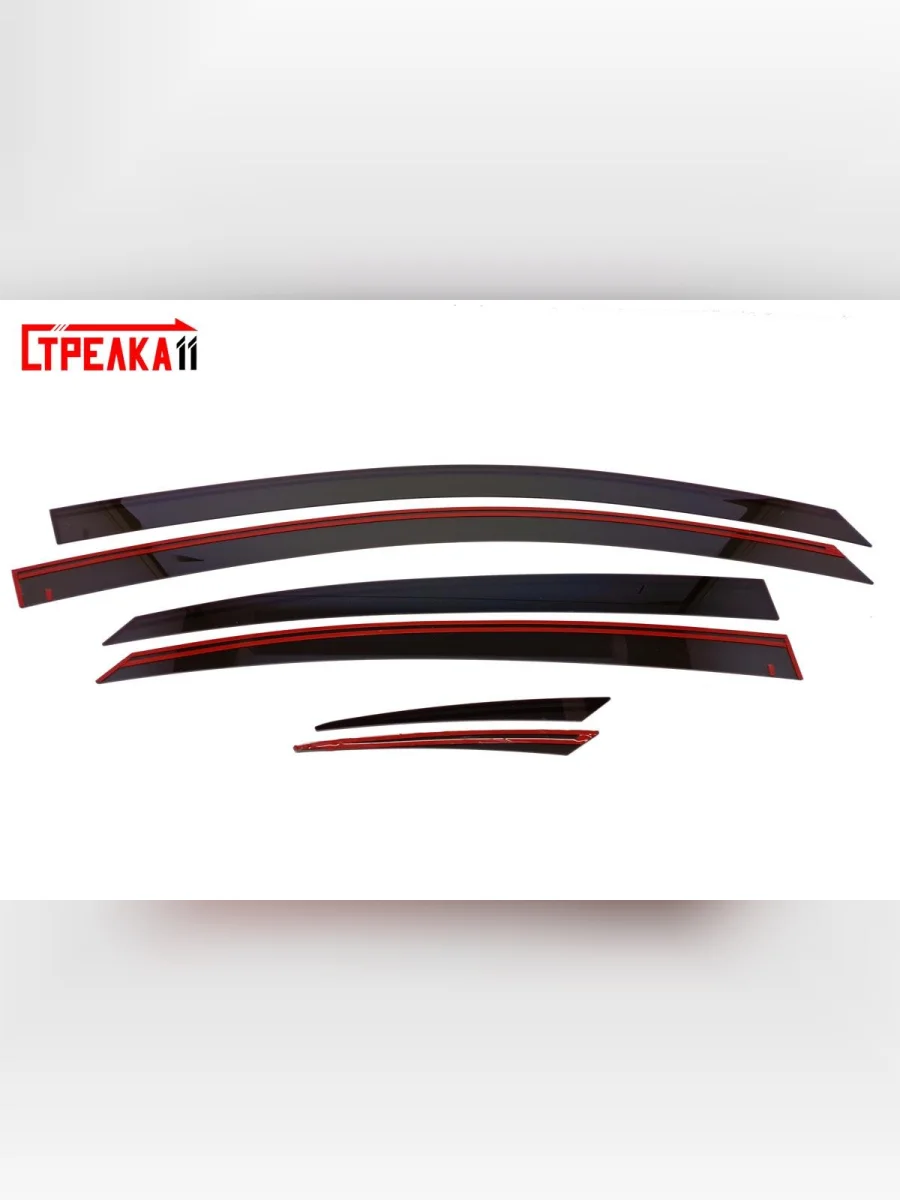 Дефлекторы окон 2D Стрелка11 Hyundai Solaris HCR седан дорестайлинг (2017-2020) (черные)  с доставкой в г. Самара