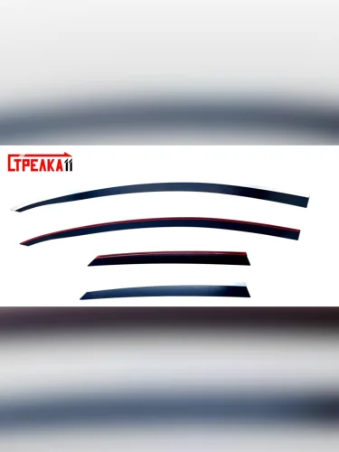 Дефлекторы окон 2D Стрелка11 (черные с хром накладками) KIA ProCeed 3 CD универсал дорестайлинг (2018-2021)