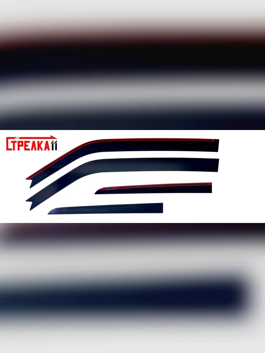 Дефлекторы окон 2D Стрелка11 Mitsubishi Pajero 4 V80 дорестайлинг (2006-2011) (черные)  в Перми Пермском крае