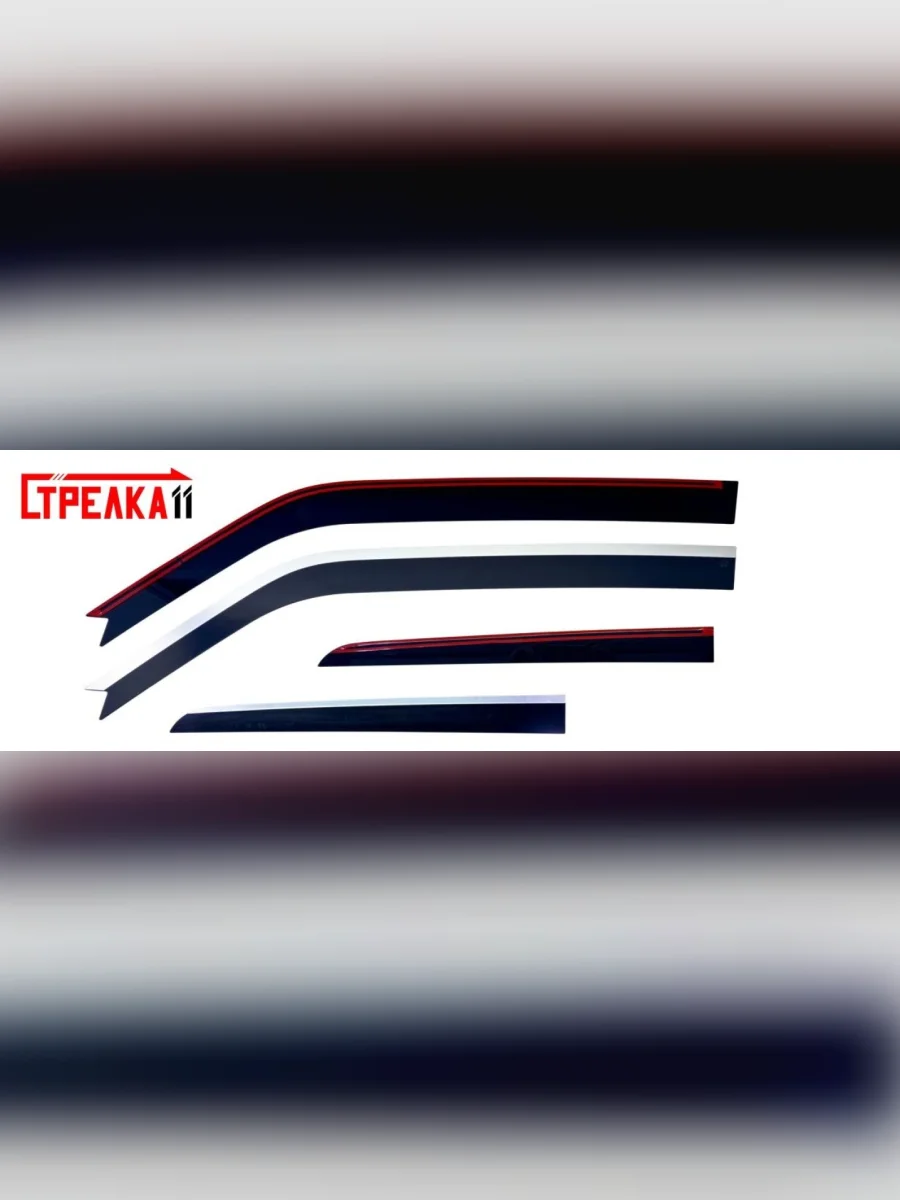 Дефлекторы окон 2D Стрелка11 Mitsubishi Pajero 4 V90 дорестайлинг (2006-2011) (черные с хром накладками)  в Перми Пермском крае