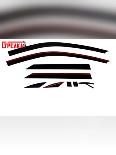 Дефлекторы окон 2D Стрелка11 (черный) Renault Logan 1 дорестайлинг (2004-2010)