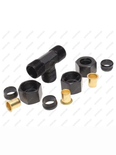 Соединитель трубки ПВХ,полиамид d=16х2.0мм тройник разборный черный STARTEC STARTEC inf.11.gt16