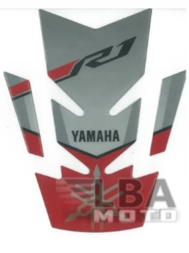 Наклейка на бак для мотоцикла Yamaha YZF-R1 Бело-Серо-Красная КитайскиеЗапчасти пм-00017115