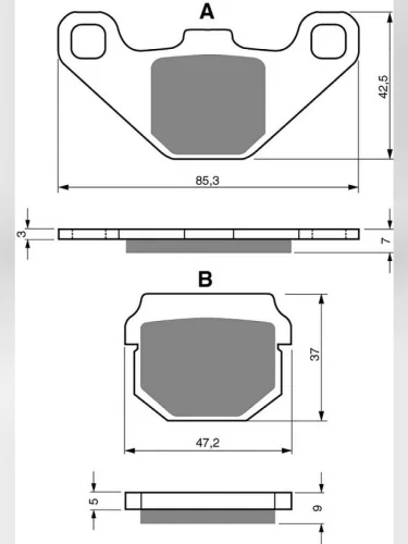 Тормозные колодки Gold Fren 047 K5 Gold-Fren 047 k5