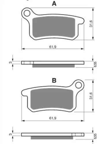Тормозные колодки Gold-Fren 185 K5 Gold-Fren 185 k5