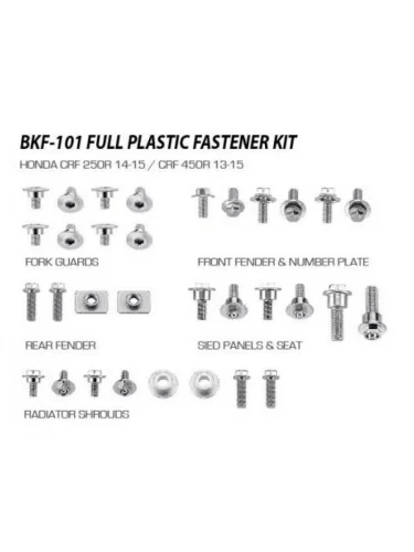 Набор болтов для пластика ACCEL Honda CRF250R 14-17 CRF450R 13-16 ACCEL bkf-101