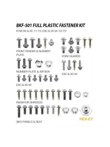 Набор болтов для пластика ACCEL KTM SXSXF 11-15 EXCEXCF 12-16 ACCEL bkf-501