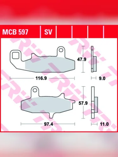 Тормозные колодки TRW MCB597SV TRW mcb597sv
