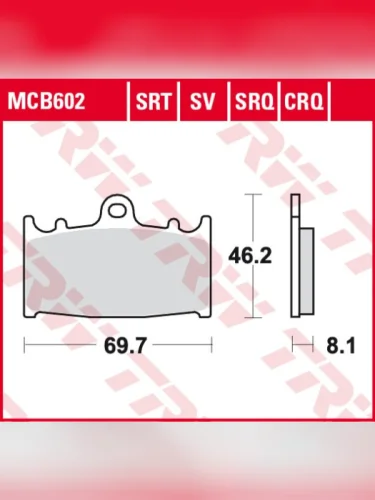 Тормозные колодки TRW MCB602 TRW mcb602