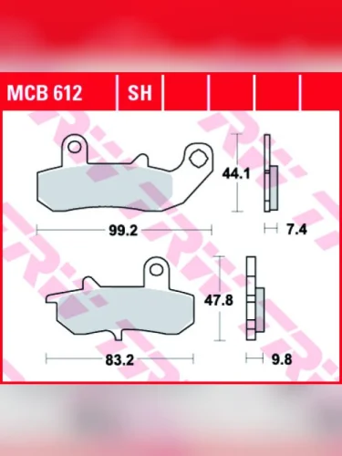 Тормозные колодки TRW MCB612SH TRW mcb612sh
