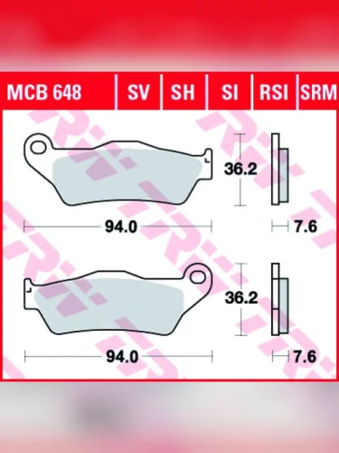 Тормозные колодки TRW MCB648SH TRW mcb648sh