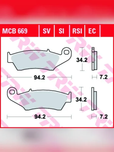 Тормозные колодки TRW MCB669SI TRW mcb669si