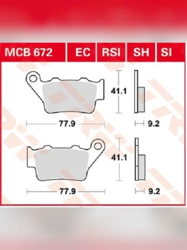 Тормозные колодки TRW MCB672SH TRW mcb672sh