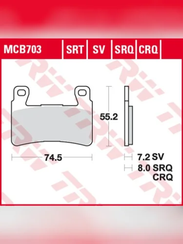 Тормозные колодки TRW MCB703SV TRW mcb703sv