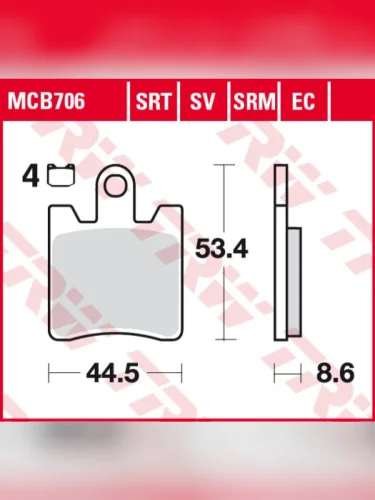 Тормозные колодки TRW MCB706SV TRW mcb706sv