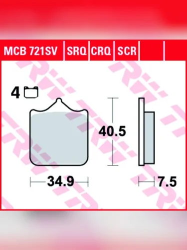 Тормозные колодки TRW MCB721SV TRW mcb721sv
