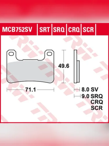 Тормозные колодки TRW MCB752SRT TRW mcb752srt