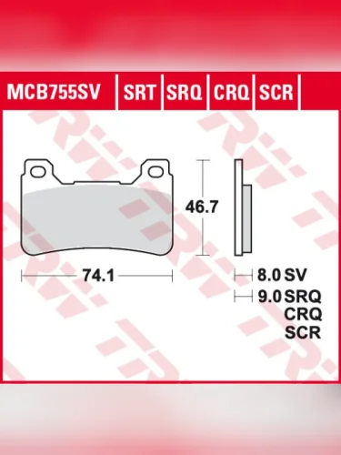 Тормозные колодки TRW MCB755SV TRW mcb755sv